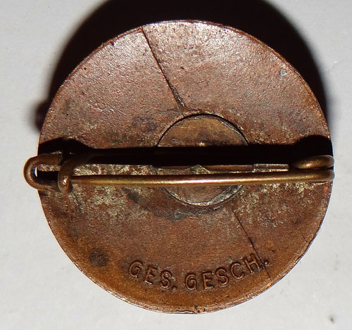 "GES. GESCH." Marked NSDAP Enamel Party Badge