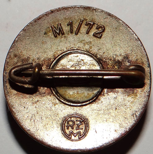 RZM M1/72 Marked NSDAP Enamel Party Badge