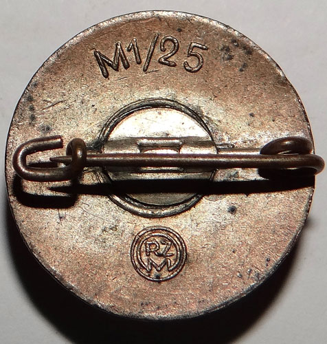 RZM M1/25 Marked NSDAP Enamel Party Badge