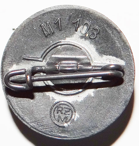 RZM M1/103 Marked NSDAP Painted Party Badge
