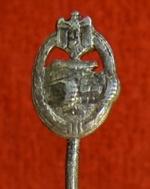 Silver Panzer Assault Badge Stick Pin