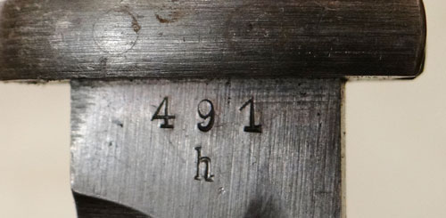 WW II German 98K Bayonet with Matching Numbers with Leather Frog