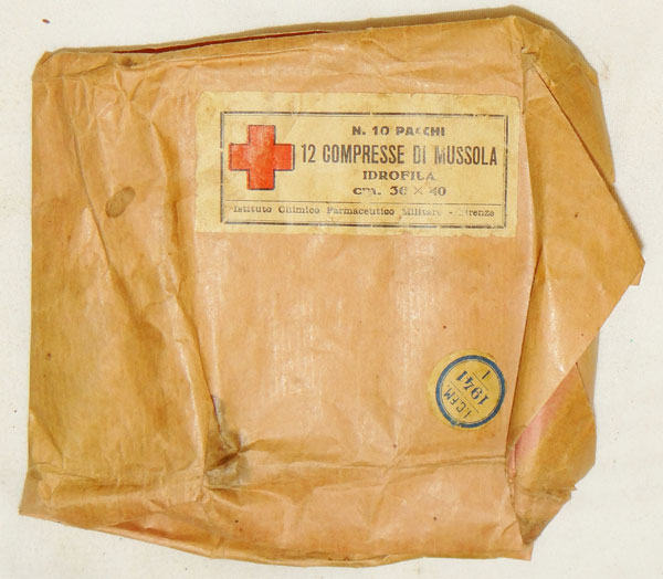Italian WW II Medical Paper Package Dated 1941 Italian WW II Medical Paper Package Dated 1941