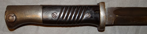 German WW II 98K Bayonet with Kriegsmarine Marked Leather Frog
