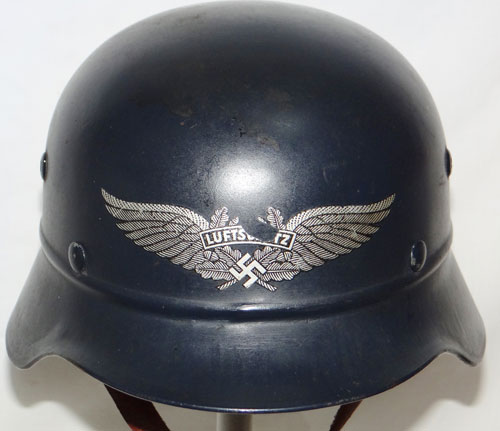 M1935 Luftschutz Beaded Helmet worn By The "SHD & LSW" Personnel