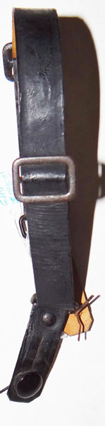 Black Leather Chinstrap with Side Buttons