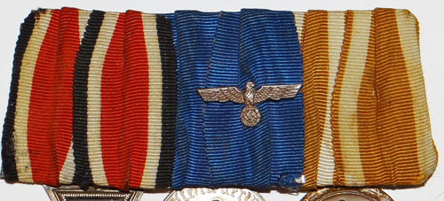 Army WW II Three Place Medal Bar