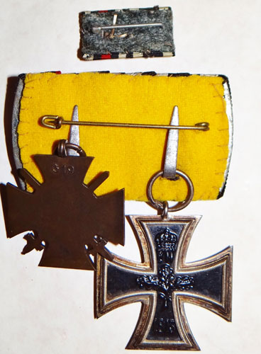 WW I Two Place Metal Bar with Ribbon Bar