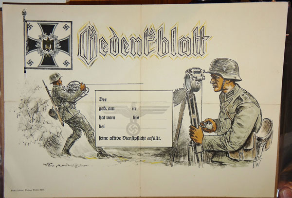 WW II German Service Award Document
