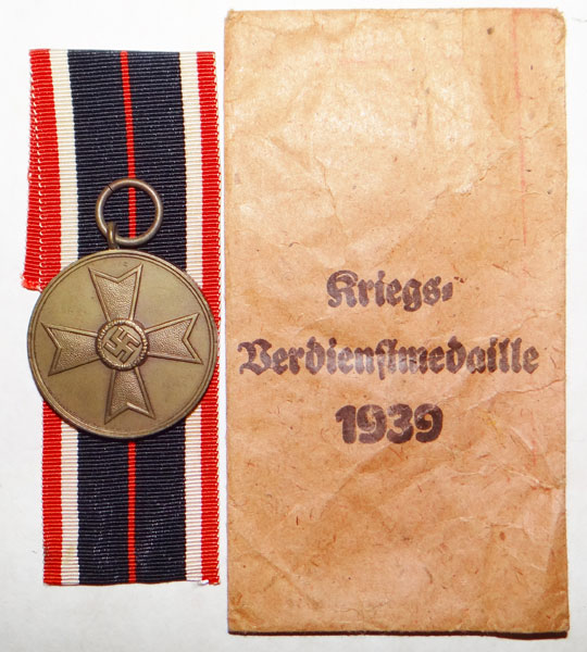 War Merit Medal with Paper Award Packet