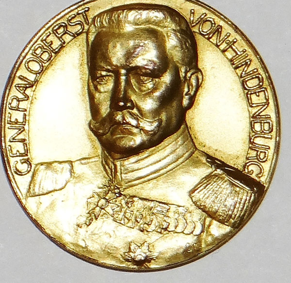WW I Period Hindenburg Gold Non-Portable Award