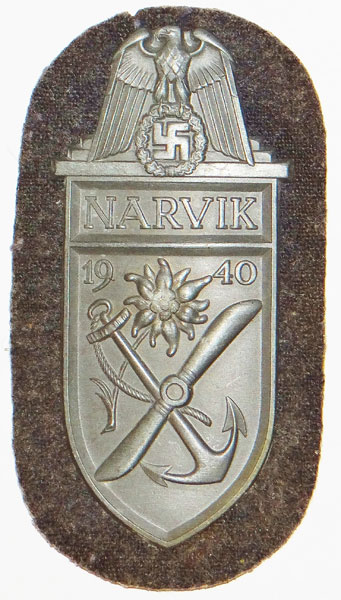 Luftwaffe Backed "NARVIK" Campaign Shield