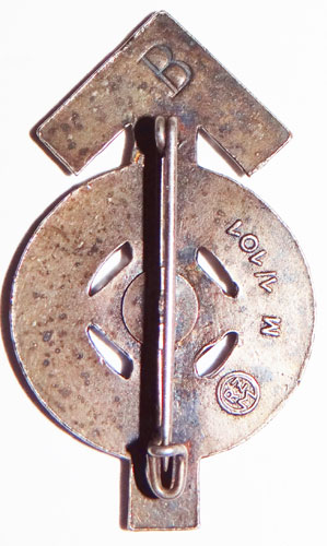 Silver Hitler Youth Proficiency "Class B" Badge