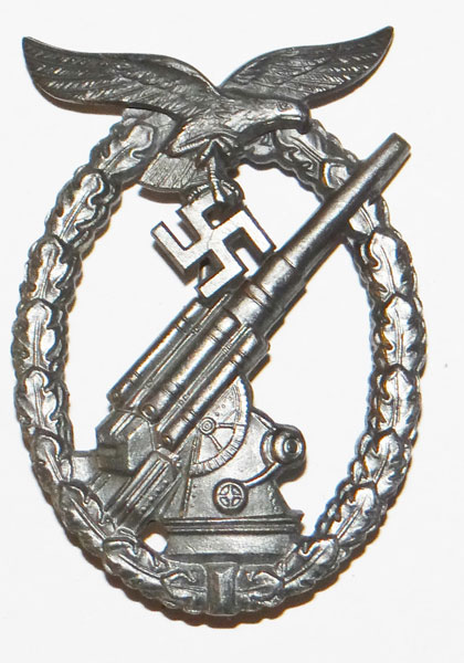 E.F. Wiedmann Marked Luftwaffe FLAK Badge