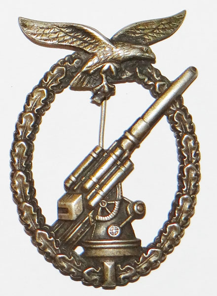 De Nazified Luftwaffe Flak Badge De Nazified Luftwaffe Flak Badge