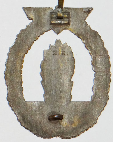 "R.K." Marked Kriegsmarine Minesweeper, Sub-Chaser & Escort Vessel War Badge