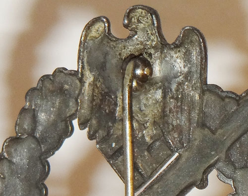 "JFS" STAMPED Pattern SILVER Infantry Assault Badge
