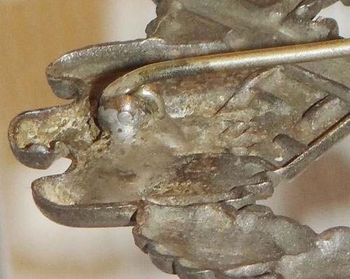 "JFS" STAMPED Pattern SILVER Infantry Assault Badge