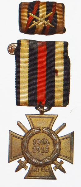 WW I Combatants Cross of Honor with Swords WW I Combatants Cross of Honor with Swords