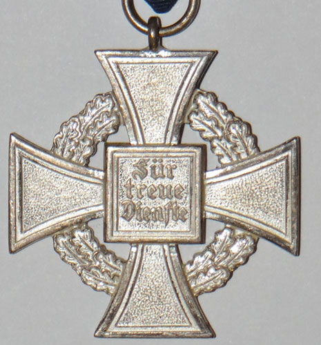 25 Year Silver Faithful Service Cross with Document