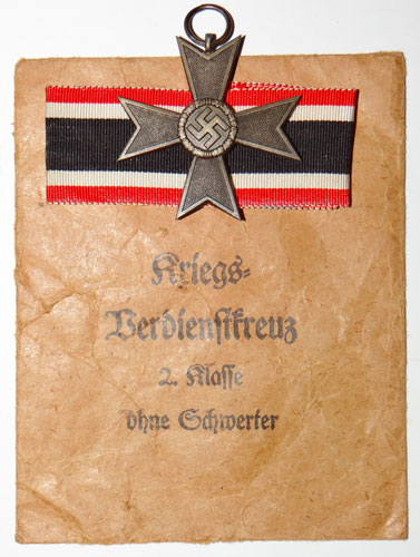 War Merit 2nd Class Cross Without Swords with Paper Award Packet
