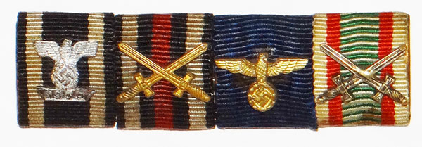 WW I / WW II Four Place Ribbon Bar WW I / WW II Four Place Ribbon Bar