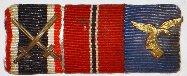 Luftwaffe WW II Three Place Ribbon Bar Luftwaffe WW II Three Place Ribbon Bar