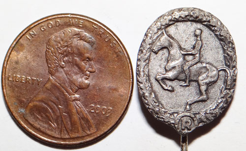 Miniature Silver Horseman’s Badge "Stick Pin"