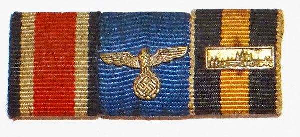 Army WW II Three Place Ribbon Bar Army WW II Three Place Ribbon Bar