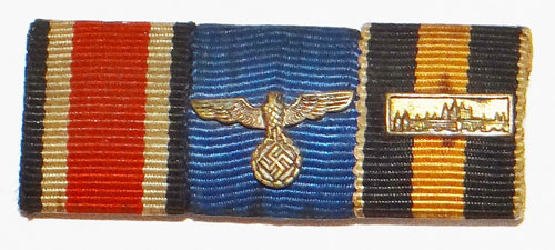 Army WW II Three Place Ribbon Bar