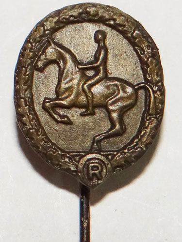 Miniature Bronze Horseman’s Badge "Stick Pin"