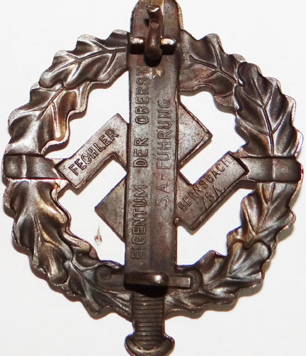 Bronze SA Sport Badge 1939-1944 Pattern