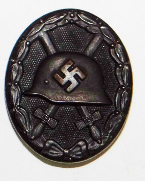 "65" Maker Marked WW II German Black Wound Badge