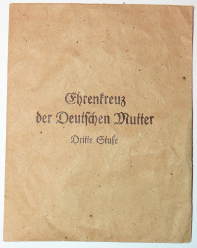 BRONZE Mothers Cross with Paper Award Packet