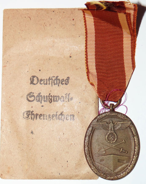 West Wall Medal with Paper Award Packet