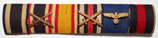 German WW I/II Six Place Army Ribbon Bar German WW I/II Six Place Army Ribbon Bar