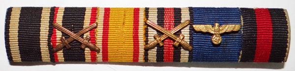 German WW I/II Six Place Army Ribbon Bar