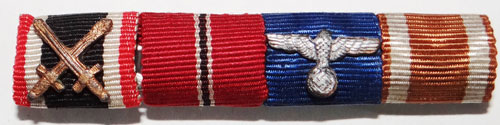 German Army WW II Four Place Ribbon Bar