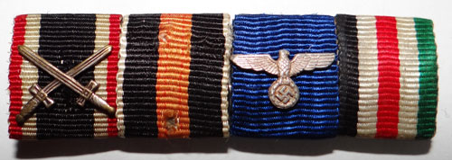 German Army WW II Four Place Ribbon Bar