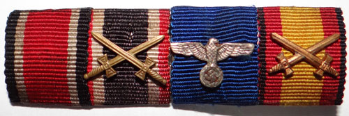 German Army WW II Four Place Ribbon Bar