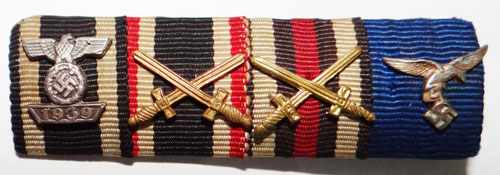 German Luftwaffe Four Place Ribbon Bar