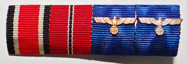 German Army WW II Four Place Ribbon Bar German Army WW II Four Place Ribbon Bar