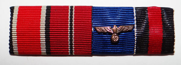 German Army WW II Four Place Ribbon Bar German Army WW II Four Place Ribbon Bar
