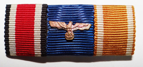 German Army WW II Three Place Ribbon Bar