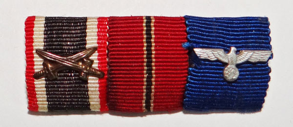 WW II German Army Three Place Ribbon Bar WW II German Army Three Place Ribbon Bar