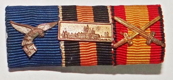 WW II German Luftwaffe Three Place Ribbon Bar WW II German Luftwaffe Three Place Ribbon Bar