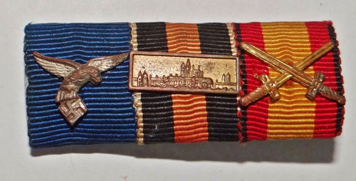 WW II German Luftwaffe Three Place Ribbon Bar