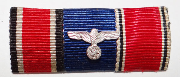 German WW II Army Three Place Ribbon Bar German WW II Army Three Place Ribbon Bar