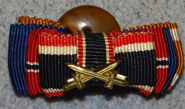 WW II Four Place Lapel Button Ribbon Bar