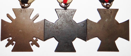 Set of Three "Cross of Honor 1914-1918 Medals"
